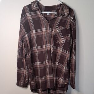 Ladies Carhartt Brown Plaid Shirt XL